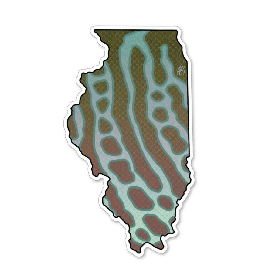 Accessories * | Casey Underwood Illinois Muskie Decal Sticker Eds Fly Shop Latest Fashion