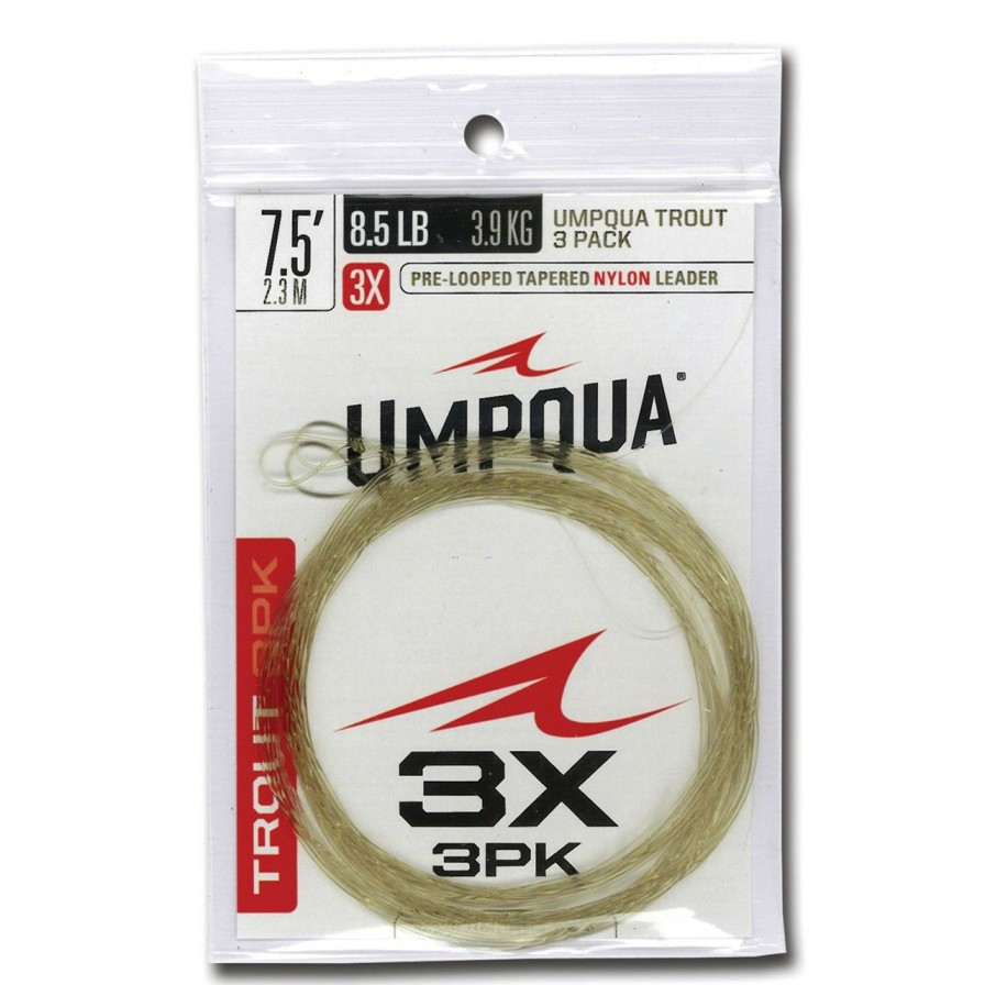 Leader & Tippet * | Umpqua Fly Fishing Trout Tapered 3 Pack 7.5' Leader Fly Fishing New