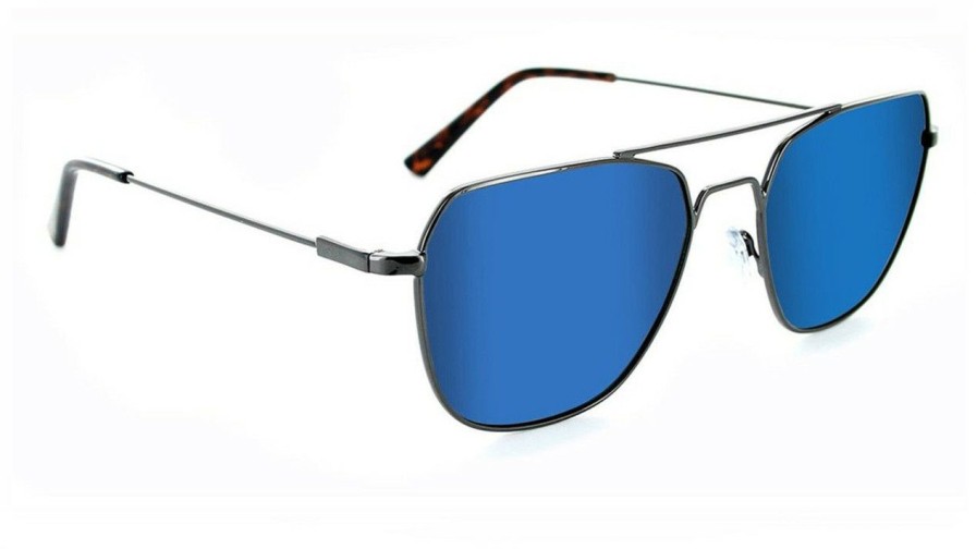 Accessories * | Optic Nerve One Dieter Polarized Sunglasses Gunmetal W/ Smoke Lens Blue Mirror Flash Sale