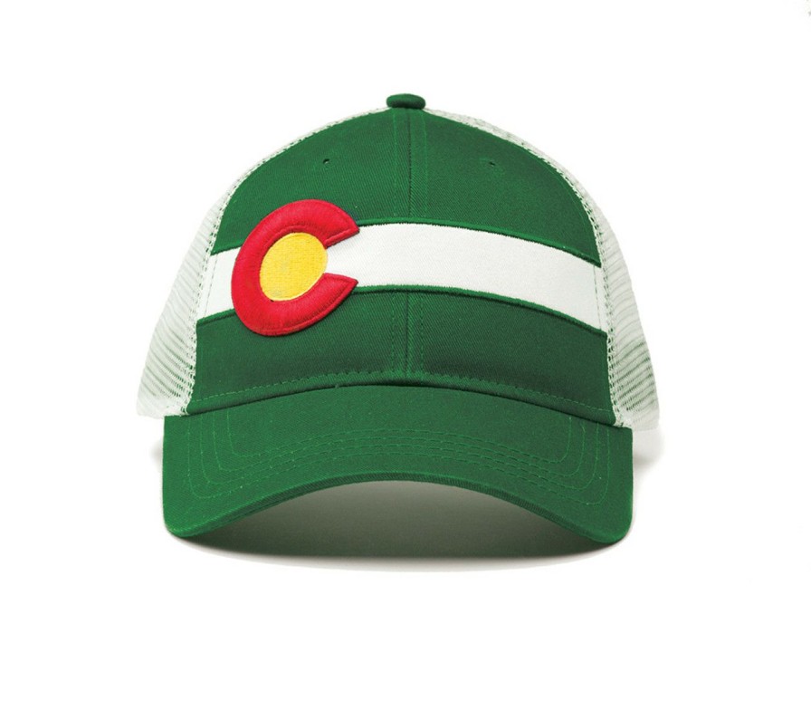 Apparel * | Republic Colorado Classic Single Stripe Hat Forest Green Crazy Deals