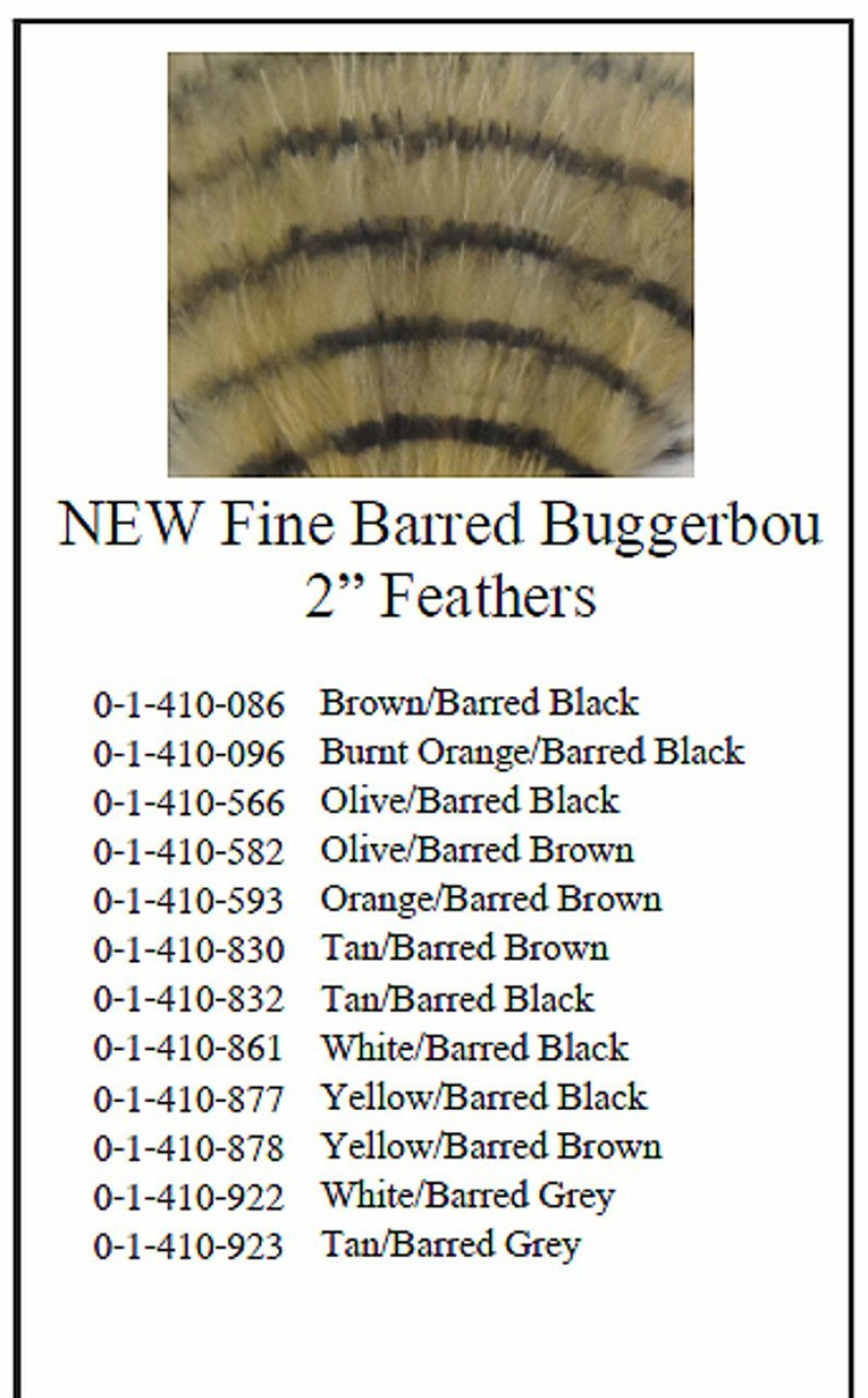 Fly Tying * | Montana Fly Company (Mfc) Buggerbou Fine Barred 2 Special