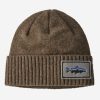 Apparel * | Patagonia Brodeo Beanie Fitz Roy Trout Patch: Ash Tan Low Price