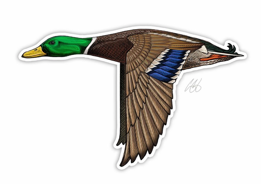 Accessories * | Casey Underwood Mallard Decal Sticker Eds Fly Shop Featured