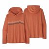 Apparel * | Patagonia Women'S Capilene Cool Daily Graphic Hoody Ridge Rise Stripe: Quartz Coral X-Dye Classical