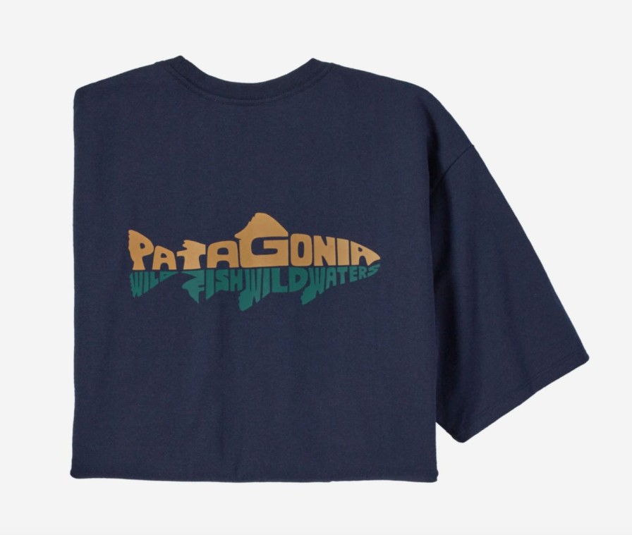 Apparel * | Patagonia Men'S Wild Waterline Pocket Responsibili-Tee New Navy Low Price