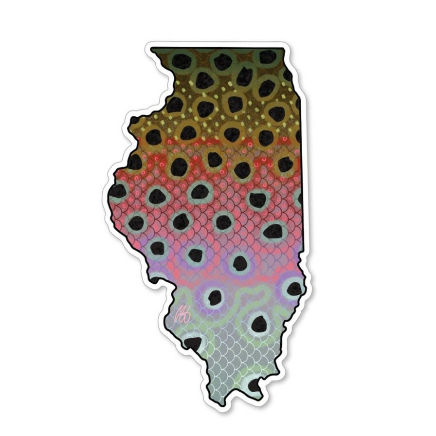 Accessories * | Casey Underwood Illinois Rainbow Decal Sticker Eds Fly Shop Online Sales