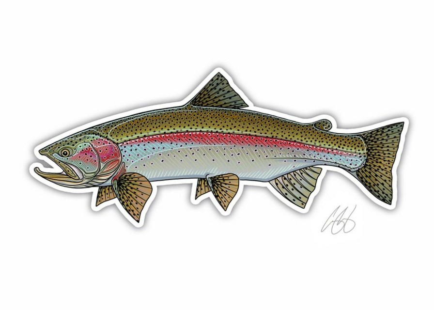 Accessories * | Casey Underwood Rainbow Trout Decal Sticker Eds Fly Shop Reliable Quality