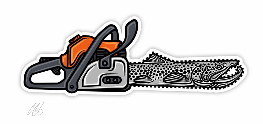 Accessories * | Casey Underwood Trout Saw Decal Sticker Eds Fly Shop Latest Fashion