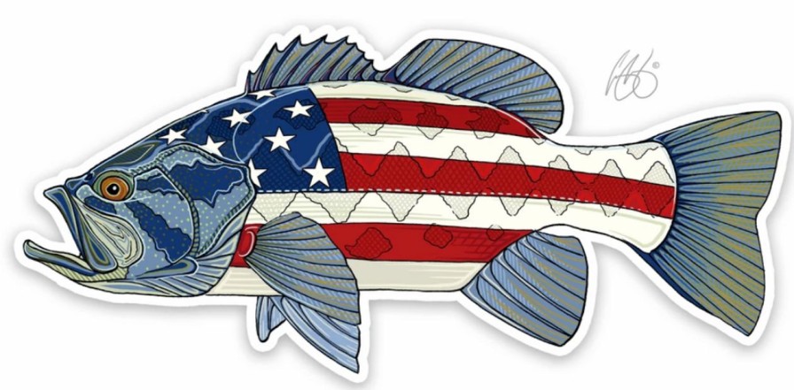 Accessories * | Casey Underwood Usa Bass Decal Sticker Eds Fly Shop Bargain Sale